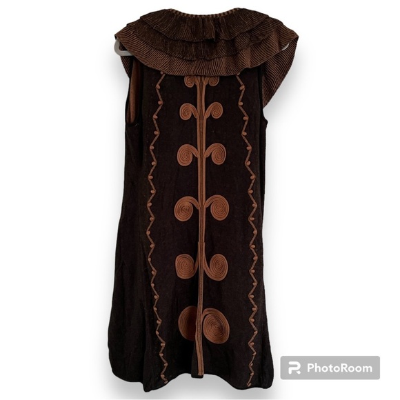 Nic + Zoe Sweater Open Ruffle Front Vest in Black Brown Melange Size Small - Picture 1 of 6